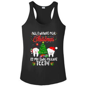 All I want for Christmas is My Two Front Teeth Funny Ladies PosiCharge Competitor Racerback Tank