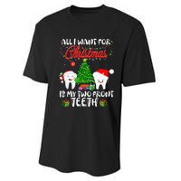 All I want for Christmas is My Two Front Teeth Funny Performance Sprint T-Shirt