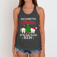 All I want for Christmas is My Two Front Teeth Funny Women's Knotted Racerback Tank