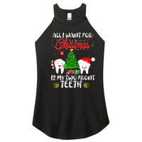 All I want for Christmas is My Two Front Teeth Funny Women's Perfect Tri Rocker Tank