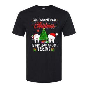 All I want for Christmas is My Two Front Teeth Funny Softstyle CVC T-Shirt