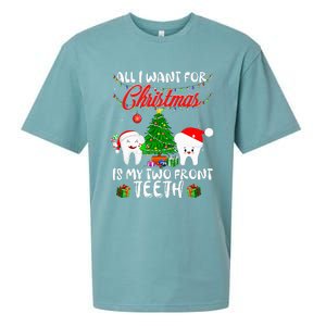 All I want for Christmas is My Two Front Teeth Funny Sueded Cloud Jersey T-Shirt