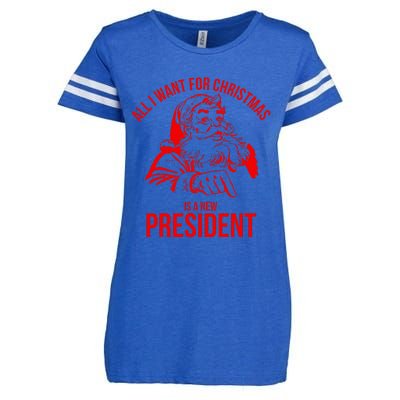 All I Want For Christmas Is A New President Funny Santa Xmas Enza Ladies Jersey Football T-Shirt