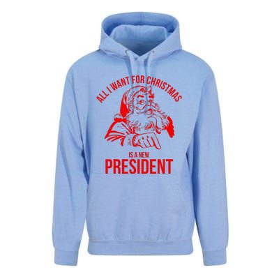 All I Want For Christmas Is A New President Funny Santa Xmas Unisex Surf Hoodie