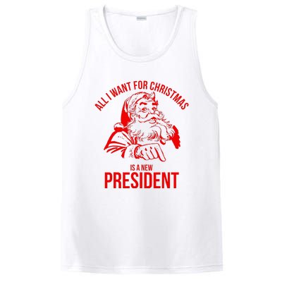 All I Want For Christmas Is A New President Funny Santa Xmas PosiCharge Competitor Tank