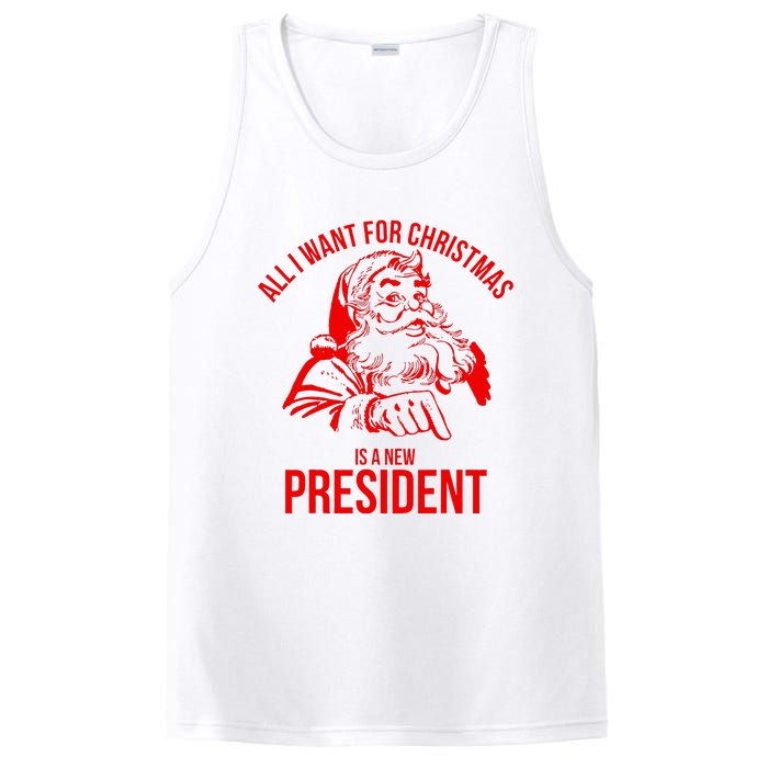 All I Want For Christmas Is A New President Funny Santa Xmas PosiCharge Competitor Tank