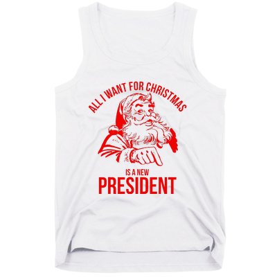 All I Want For Christmas Is A New President Funny Santa Xmas Tank Top