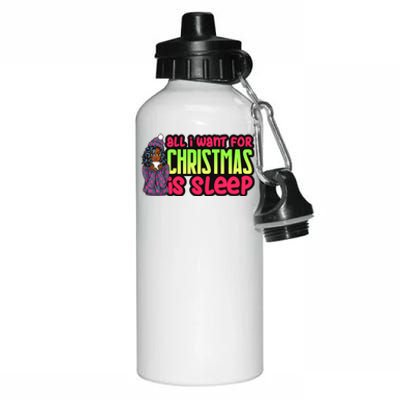 All I Want For Christmas Is Sleep Melanin Black Gift Aluminum Water Bottle