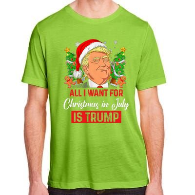 All I Want For Christmas In July Is Trump Funny Santa Summer Adult ChromaSoft Performance T-Shirt