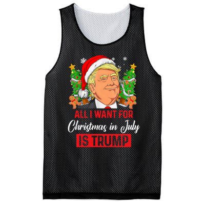 All I Want For Christmas In July Is Trump Funny Santa Summer Mesh Reversible Basketball Jersey Tank