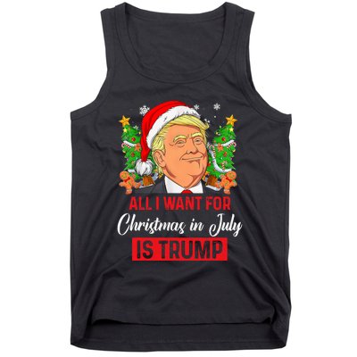 All I Want For Christmas In July Is Trump Funny Santa Summer Tank Top