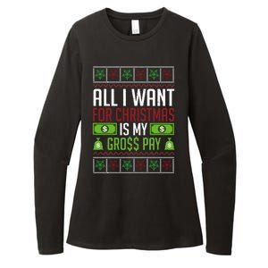 All I Want For Christmas Is My Gross Pay Funny Holiday Humor Womens CVC Long Sleeve Shirt