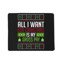 All I Want For Christmas Is My Gross Pay Funny Holiday Humor Mousepad