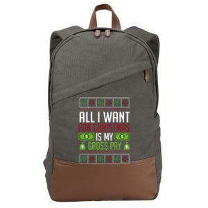 All I Want For Christmas Is My Gross Pay Funny Holiday Humor Cotton Canvas Backpack