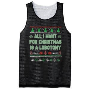 All I Want For Christmas Is A Lobotomy Ugly Christmas Mesh Reversible Basketball Jersey Tank