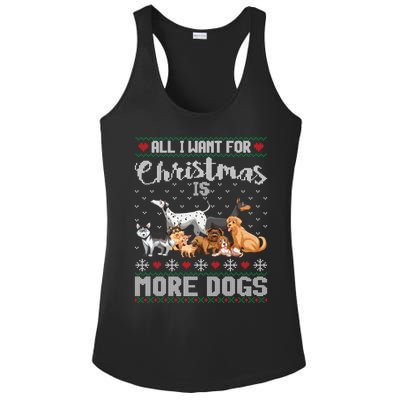 All I Want For Christmas Is More Dogs Ugly Xmas Sweater Gift Ladies PosiCharge Competitor Racerback Tank