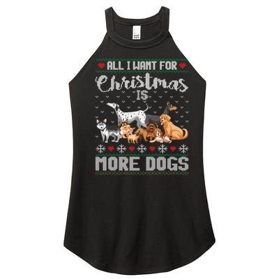 All I Want For Christmas Is More Dogs Ugly Xmas Sweater Gift Women’s Perfect Tri Rocker Tank