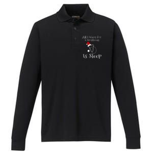 All I Want For Christmas Is Sleep Nurse Nursing Student Gift Performance Long Sleeve Polo