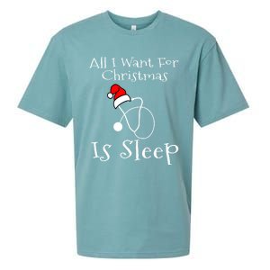 All I Want For Christmas Is Sleep Nurse Nursing Student Gift Sueded Cloud Jersey T-Shirt