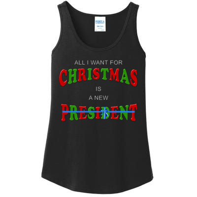 All I Want For Christmas Is A New President Ladies Essential Tank