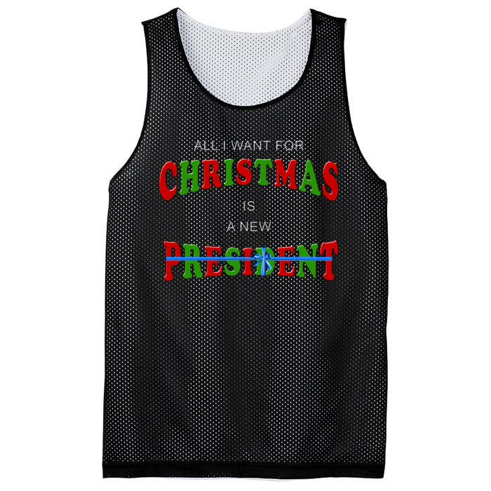 All I Want For Christmas Is A New President Mesh Reversible Basketball Jersey Tank