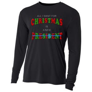 All I Want For Christmas Is A New President Cooling Performance Long Sleeve Crew