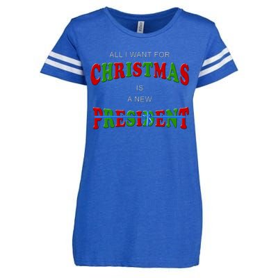 All I Want For Christmas Is A New President Enza Ladies Jersey Football T-Shirt