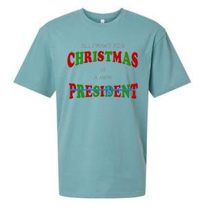 All I Want For Christmas Is A New President Sueded Cloud Jersey T-Shirt