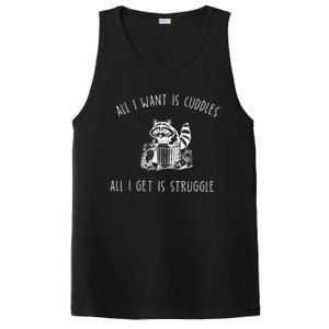 All I Want Is Cuddles All I Get Is Struggles Trendy Meme PosiCharge Competitor Tank