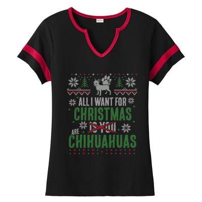 All I Want For Christmas Are Chihuahuas Gift Ladies Halftime Notch Neck Tee