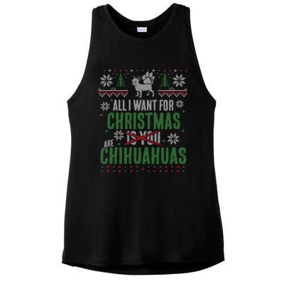 All I Want For Christmas Are Chihuahuas Gift Ladies PosiCharge Tri-Blend Wicking Tank