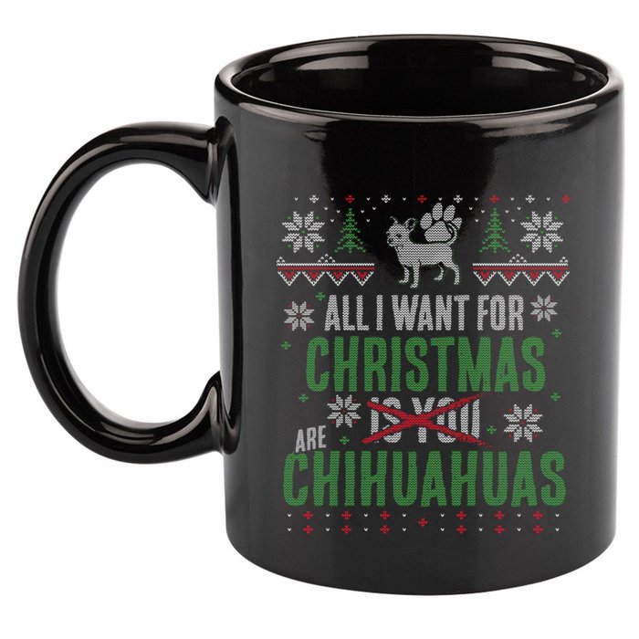 All I Want For Christmas Are Chihuahuas Gift 11oz C Handle Ceramic Mug