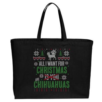 All I Want For Christmas Are Chihuahuas Gift Cotton Canvas Jumbo Tote