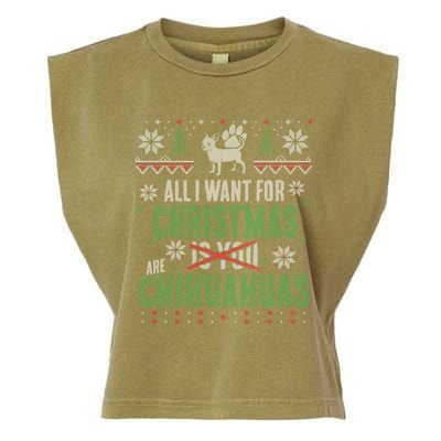 All I Want For Christmas Are Chihuahuas Gift Garment-Dyed Women's Muscle Tee