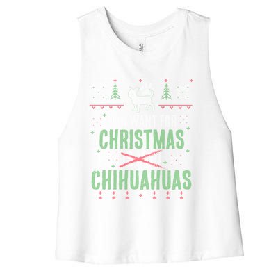 All I Want For Christmas Are Chihuahuas Gift Women's Racerback Cropped Tank