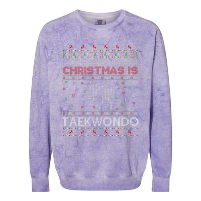 All I Want For Christmas Is Ugly Taekwondo Christmas Colorblast Crewneck Sweatshirt