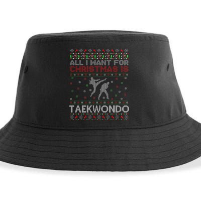 All I Want For Christmas Is Ugly Taekwondo Christmas Sustainable Bucket Hat