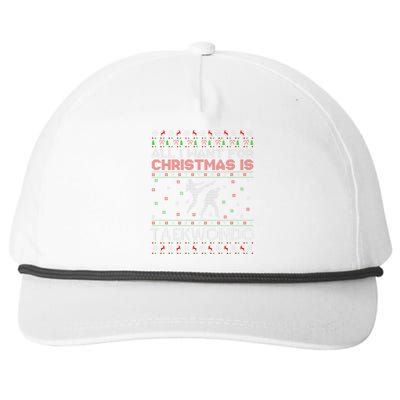 All I Want For Christmas Is Ugly Taekwondo Christmas Snapback Five-Panel Rope Hat