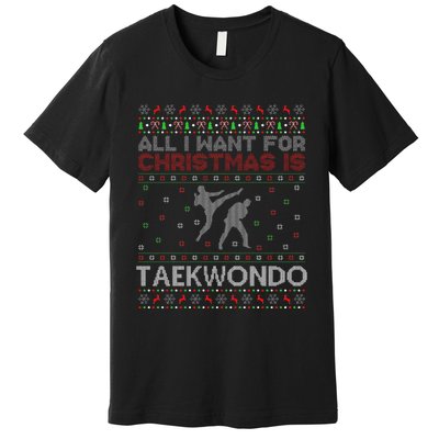 All I Want For Christmas Is Ugly Taekwondo Christmas Premium T-Shirt