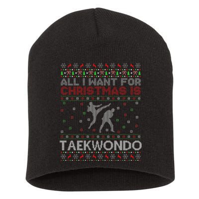 All I Want For Christmas Is Ugly Taekwondo Christmas Short Acrylic Beanie