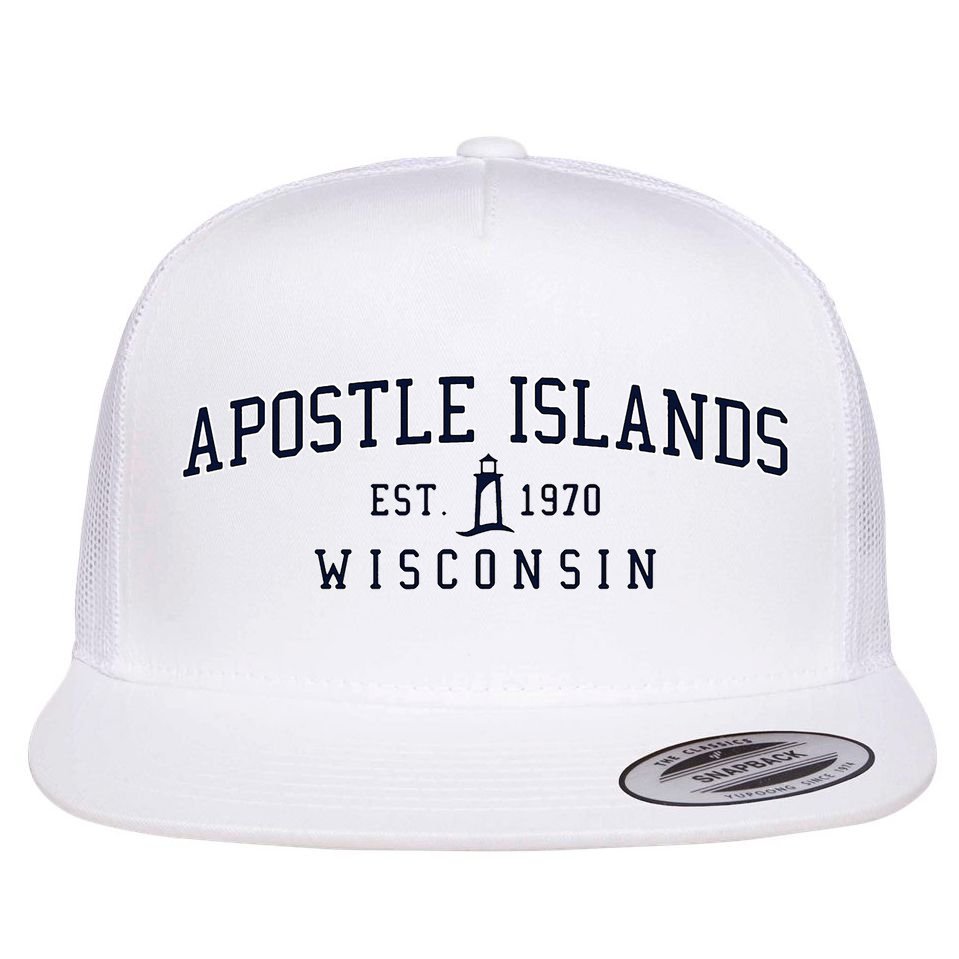 Apostle Islands Wisconsin Flat Bill Trucker Hat