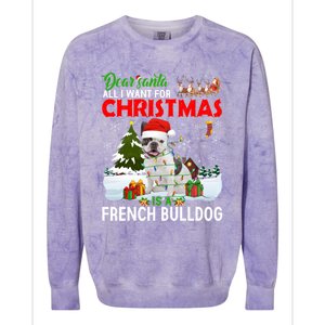 All I Want For Christmas Is A French Bulldog Family Pajamas Gift Colorblast Crewneck Sweatshirt