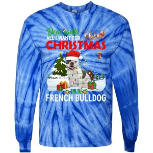 All I Want For Christmas Is A French Bulldog Family Pajamas Gift Tie-Dye Long Sleeve Shirt