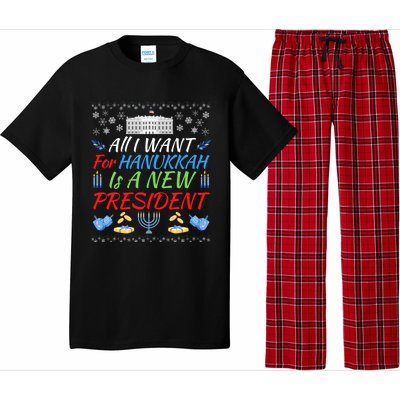 All I Want For Hanukkah Is A New President Fun Xmas Sweater Gift Pajama Set