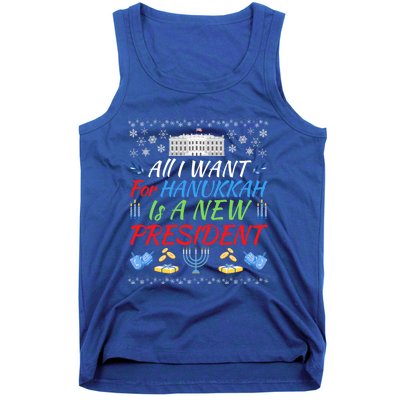 All I Want For Hanukkah Is A New President Fun Xmas Sweater Gift Tank Top