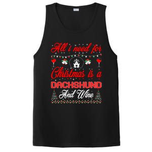 All I Want For Christmas Dachshund And Wine Gift Cute Gift PosiCharge Competitor Tank