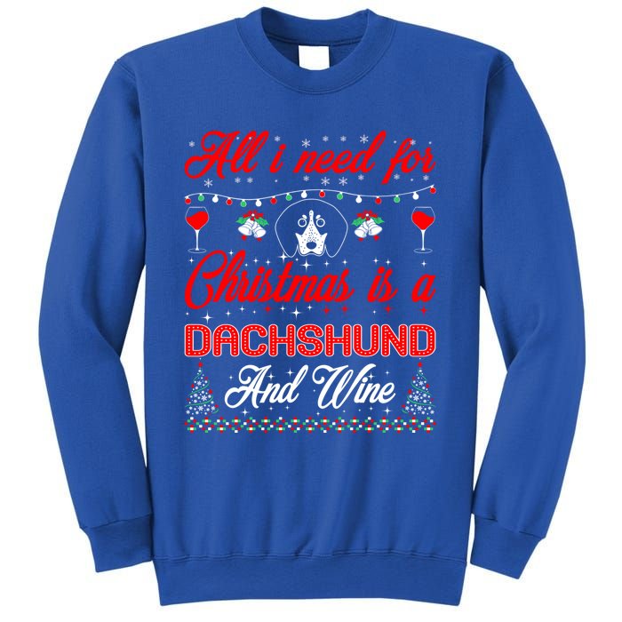 All I Want For Christmas Dachshund And Wine Gift Cute Gift Sweatshirt