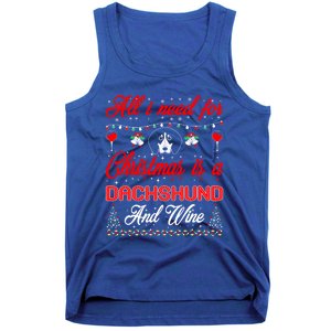 All I Want For Christmas Dachshund And Wine Gift Cute Gift Tank Top