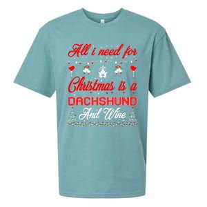 All I Want For Christmas Dachshund And Wine Gift Cute Gift Sueded Cloud Jersey T-Shirt