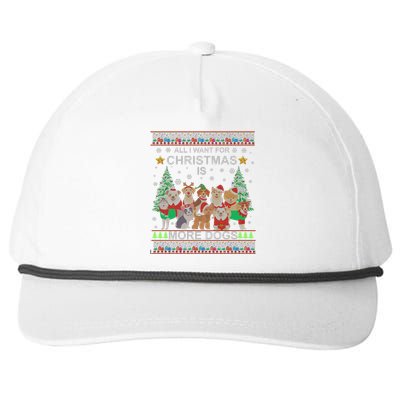 All I Want For Christmas Is More Dogs Ugly Christmas Funny Gift Great Gift Snapback Five-Panel Rope Hat